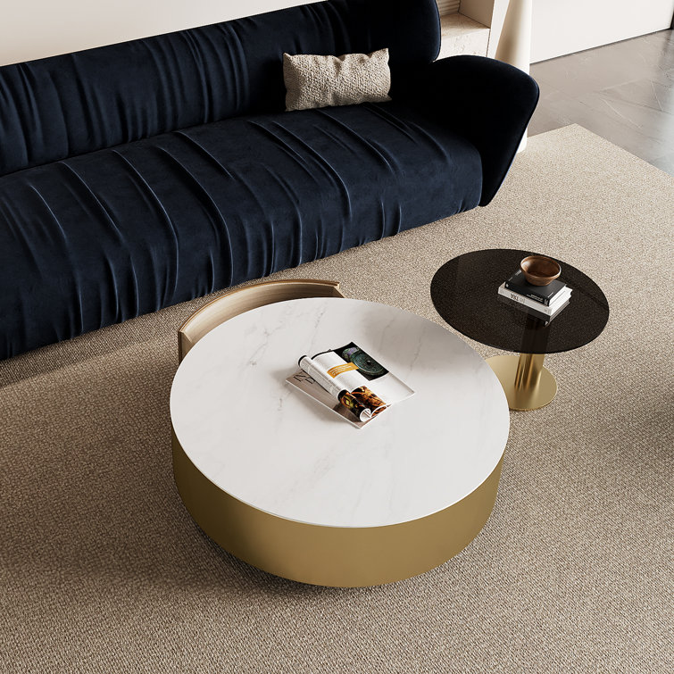 Everly Quinn Zareya Stone Top Nesting Coffee Table Wayfair